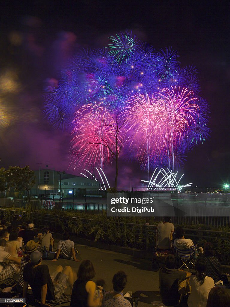 Fireworks over the sea