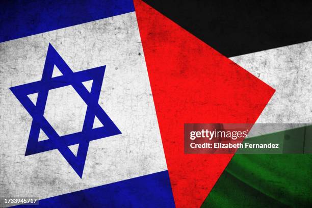 israeli and palestinian flag. - palestinian flag fotografías e imágenes de stock