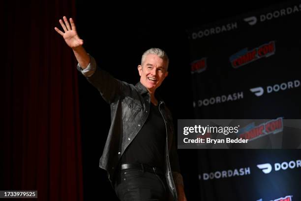 James Marsters speaks onstage at Audible Presents: Slayers: A Buffyverse Story during New York Comic Con 2023 - Day 2 at Javits Center on October 13,...