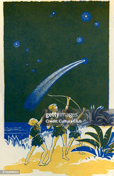 Barrie 's 'Peter Pan'. 'And then he fired'. James Matthew Barrie, Scottish novelist and playwright, 9 May 1860  19 June 1937. Illustration by...