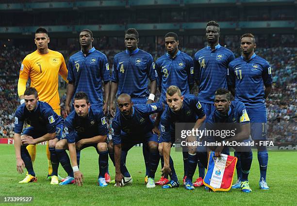 The team of France pose during the FIFA World Cup Final between France and Uruguay at the Ali Sami Yen Arena on July 13, 2013 in Istanbul, Turkey.