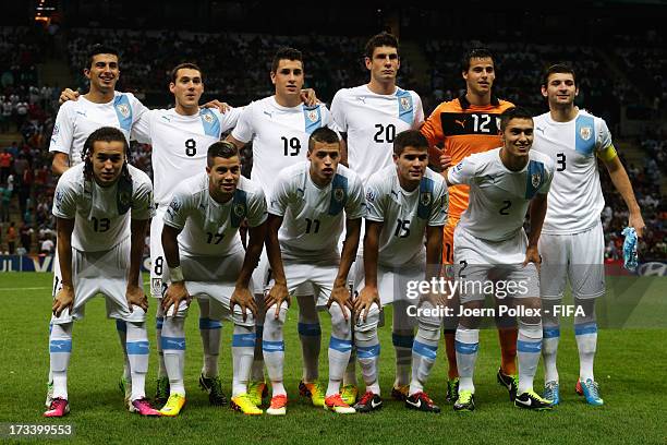 The team of Uruguay is pictured prior to the FIFA U-20 World Cup Final match between France and Uruguay at Ali Sami Yen Arena on July 13, 2013 in...