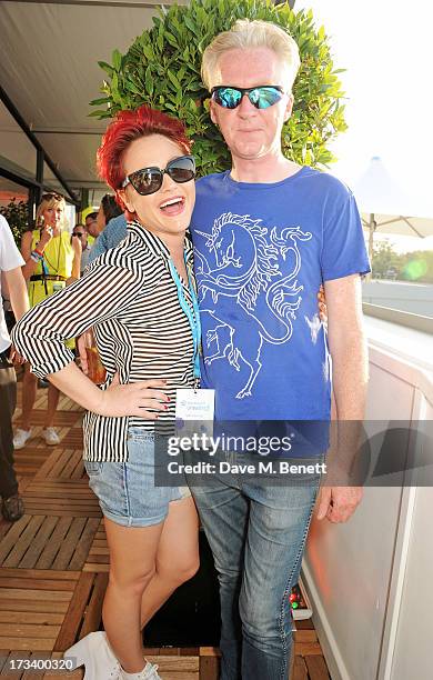 Jaime Winstone and Philip Treacy attend the Barclaycard UNWIND VIP lounge at British Summer Time Hyde Park presented by Barclaycard on July 13, 2013...