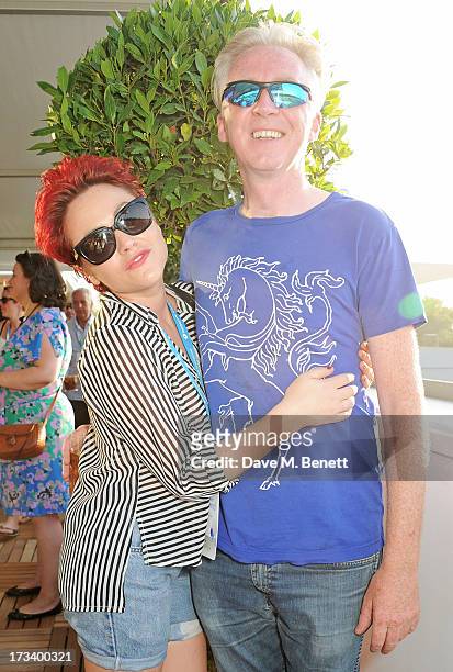 Jaime Winstone and Philip Treacy attend the Barclaycard UNWIND VIP lounge at British Summer Time Hyde Park presented by Barclaycard on July 13, 2013...