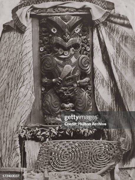 Maori idol carving, Wellington, New Zealand, circa 1870.