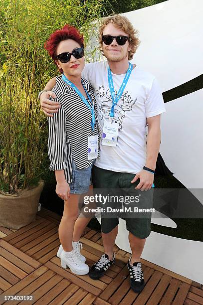 Jaime Winstone and Alfie Allen attend the Barclaycard UNWIND VIP lounge at British Summer Time Hyde Park presented by Barclaycard on July 13, 2013 in...