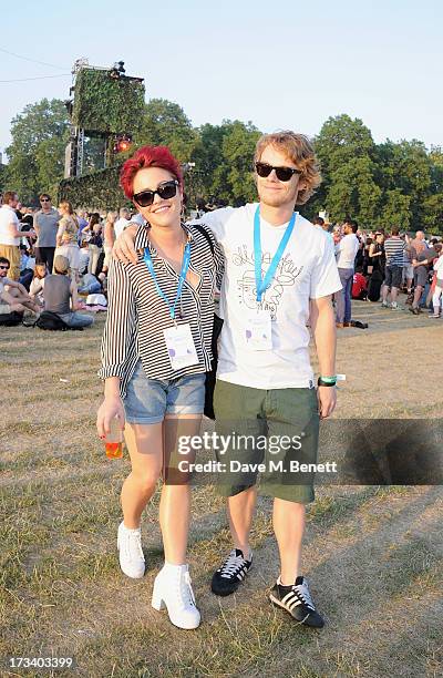 Jaime Winstone and Alfie Allen attend the Barclaycard UNWIND VIP lounge at British Summer Time Hyde Park presented by Barclaycard on July 13, 2013 in...