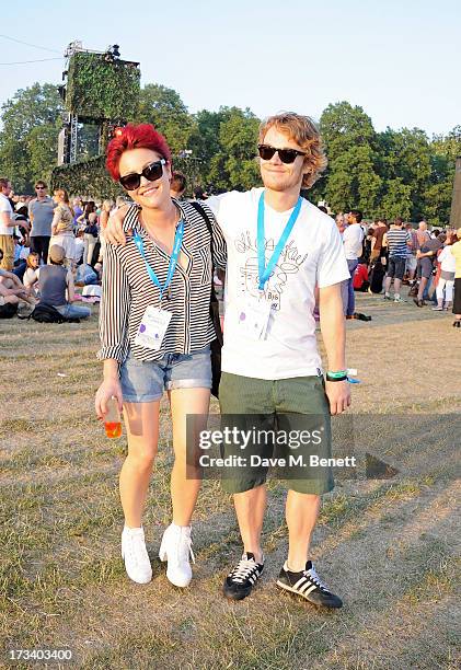 Jaime Winstone and Alfie Allen attend the Barclaycard UNWIND VIP lounge at British Summer Time Hyde Park presented by Barclaycard on July 13, 2013 in...