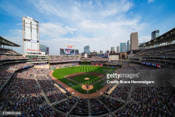 General view during game one of the Wild Card Series between the Minnesota Twins and Toronto Blue Jays on October 3, 2023 at Target Field in...
