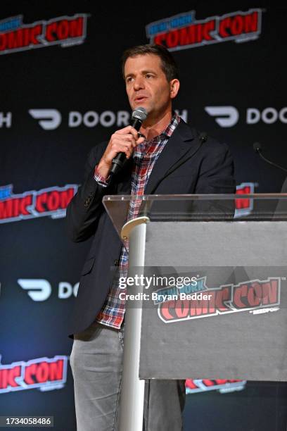 Nicholas Stoller at the “Goosebumps” -- A Thrilling New Series For A New Generation On Disney+ And Hulu panel during New York Comic Con 2023 - Day 2...