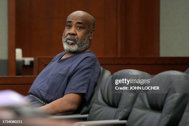 Duane "Keefe D" Davis appears in a Las Vegas court on October 19, 2023 for his arraignment on murder charges in the death of rapper Tupac Shakur....