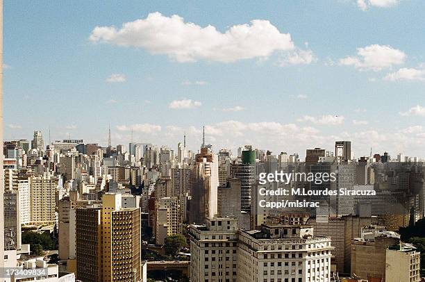 view of the city - avenida paulista imagens e fotografias de stock