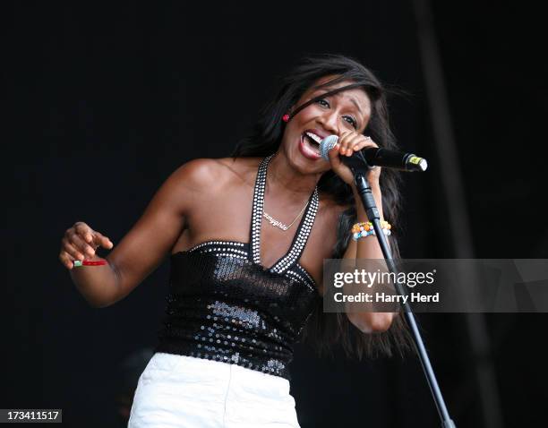 Beverley Knight performs on stage at Magic Summer Live Festival 2013 at Stoke Park on July 13, 2013 in Guildford, England.