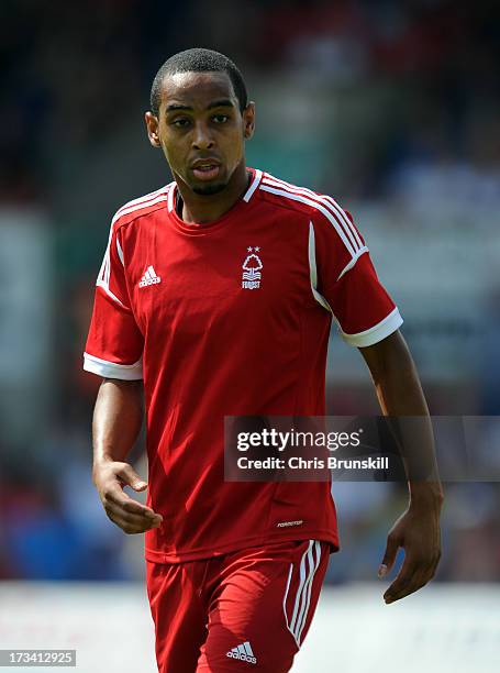 Dexter Blackstock of Nottingham Forest looks on during the pre-season friendly match between Mansfield Town and Nottingham Forest at One Call Stadium...
