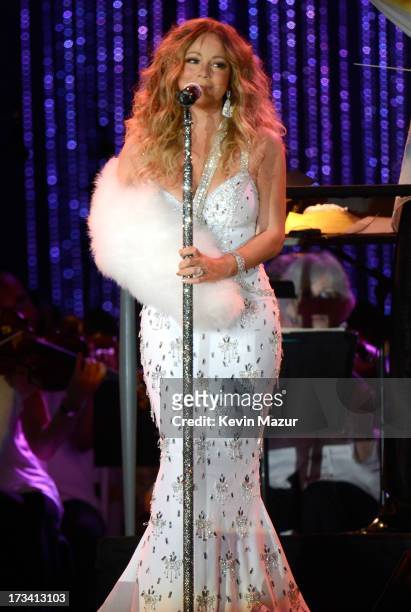 Mariah Carey performs on stage during MLB All Star Charity Concert starring The New York Philharmonic with Special Guest Mariah Carey Benefiting...