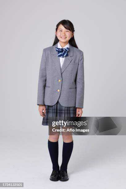 japanese junior high student - girl in school uniform stock pictures, royalty-free photos & images