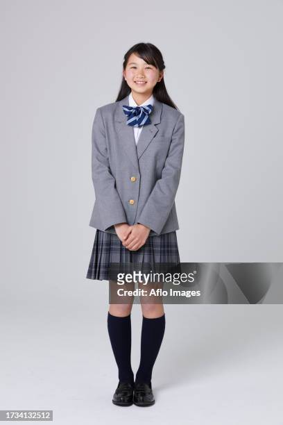 japanese junior high student - girl in school uniform stock pictures, royalty-free photos & images
