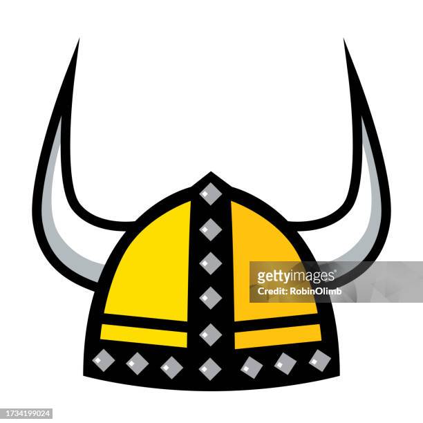 goldenes wikingerhelm-symbol - viking helmet stock-grafiken, -clipart, -cartoons und -symbole