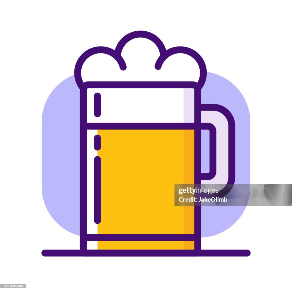 Pint of Beer Icon Line Art