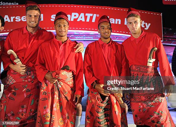 Olivier Giroud, Serge Gnabry, The Walcott and Aaron Ramsey attend of Arsenal FC attend a Fan Party in Indonesia for the club's pre-season Asian tour...