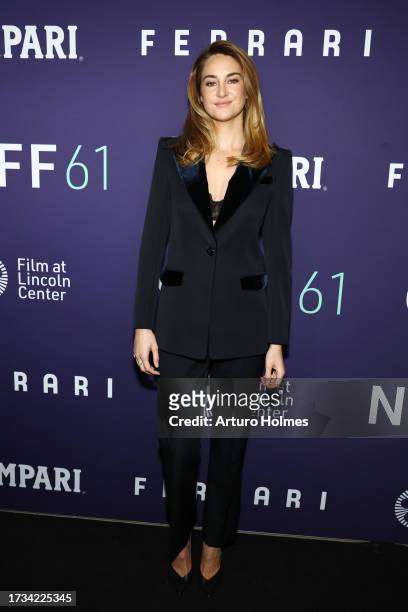 Shailene Woodley attends the red carpet for "Ferrari" during 61st New York Film Festival at Alice Tully Hall, Lincoln Center on October 13, 2023 in...