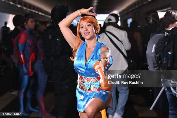 Cosplayer poses a Nami during New York Comic Con 2023 - Day 2 at Javits Center on October 13, 2023 in New York City.