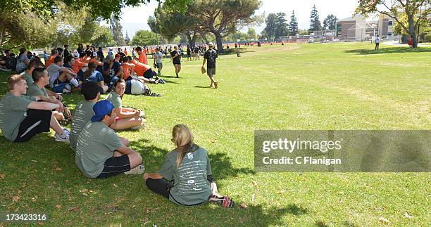 Teams sit for the Bar Trivia competition during the Founder Institute's Silicon Valley Sports League event on July 13, 2013 in Palo Alto, California.