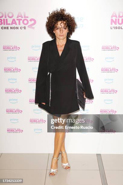 Lidia Vitale attends the premiere of "Addio Al Nubilato 2" at Cinema Adriano on October 13, 2023 in Rome, Italy.