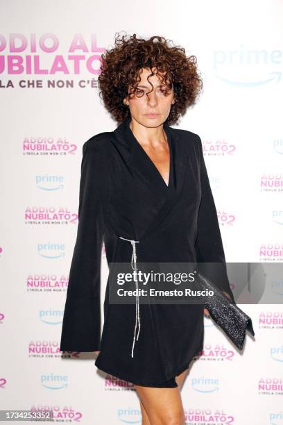 Lidia Vitale attends the premiere of "Addio Al Nubilato 2" at Cinema Adriano on October 13, 2023 in Rome, Italy.