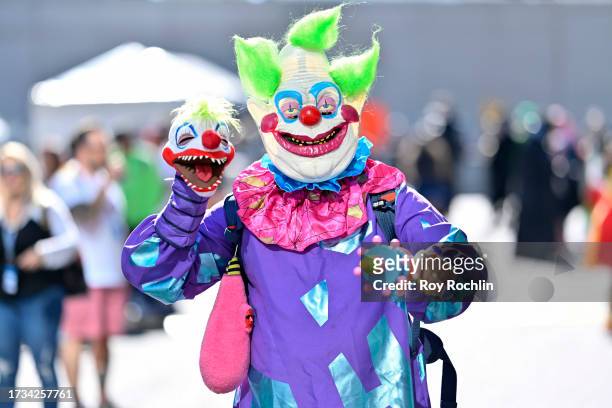 Cosplayer posing as a Killer Clown From Outer Space during New York Comic Con 2023 - Day 2 at Javits Center on October 13, 2023 in New York City.