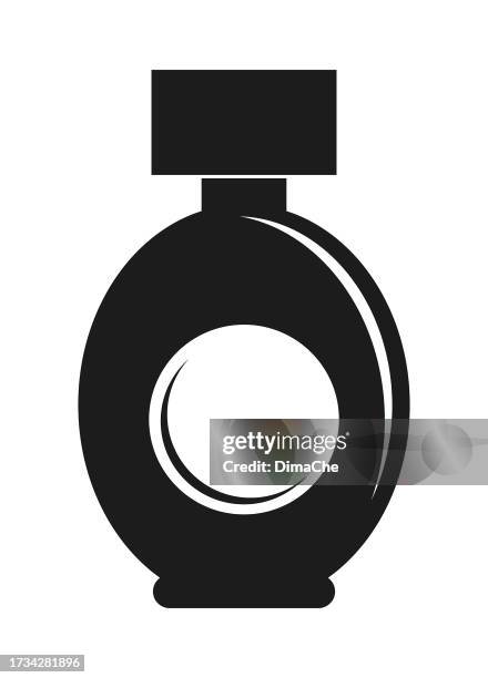 ilustrações, clipart, desenhos animados e ícones de silhueta do frasco de perfume - ícone de vetor recortado - creme de limpeza facial