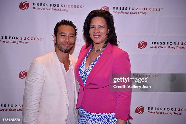 Brett Hoebel and Angela Williams attend The 9th Annual Success Summit hosted by Dress For Success Worldwide at Epic Hotel on July 13, 2013 in Miami,...