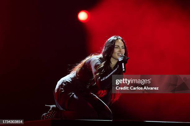 Mala Rodriguez performs on stage during Latin GRAMMY Sessions Urbano at La Malagueta Bullring on October 13, 2023 in Malaga, Spain.