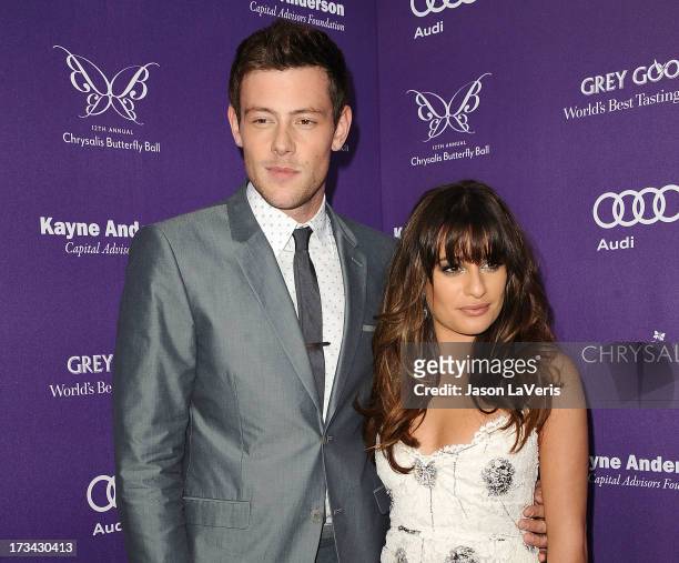 Actor Cory Monteith and actress Lea Michele attend the 12th annual Chrysalis Butterfly Ball on June 8, 2013 in Los Angeles, California.