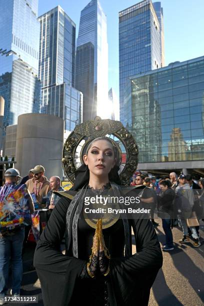 Cosplayer posing as Mother Miranda from Resident Evil Village attends New York Comic Con 2023 - Day 2 at Javits Center on October 13, 2023 in New...