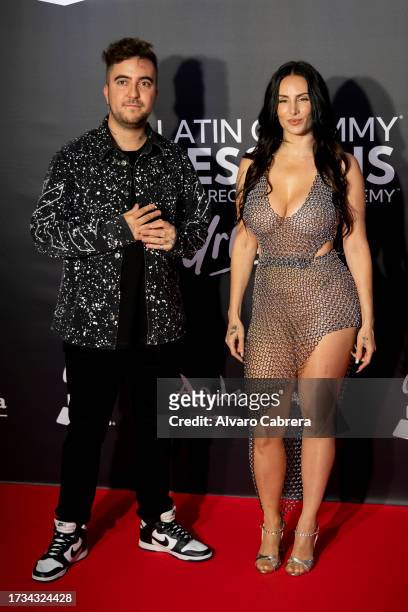 Beret and La Mala Rodriguez attend the Latin Grammy Sessions Urbano Malaga Photocall on October 13, 2023 in Malaga, Spain.