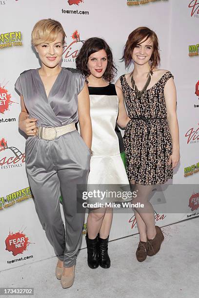 Azure Parsons, Jenn Wexler and Kaylee Score arrive at the 2013 Viscera Film Festival Red Carpet Event at American Cinematheque's Egyptian Theatre on...