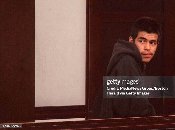 Juan Castillo at his arraignment at W. Roxbury District Court. 4/16/1999 Staff Photo by Matthew West.