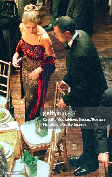 Tiger Woods seats his girlfriend at the Gala dinner at Symphony Hall tonite 9-22-99 also in phto6 Staff Photo:Mark Garfinkel