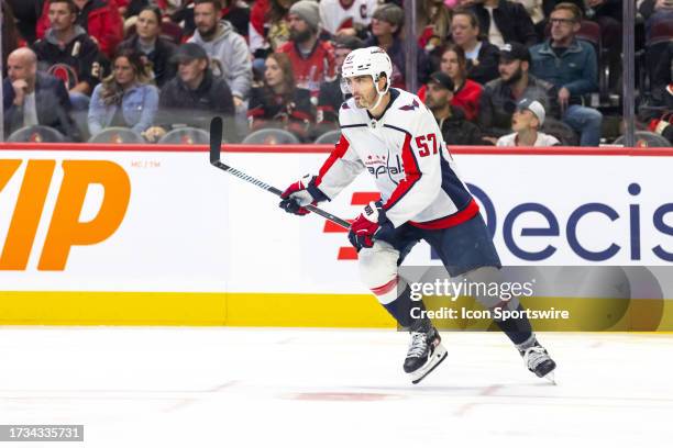 Washington Capitals Defenceman Trevor van Riemsdyk skates during third period National Hockey League action between the Washington Capitals and...