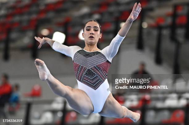 Mexico's Cassandra Loustalot takes part in a training session ahead of the upcoming Pan American Games Santiago 2023, at the National Stadium Sports...