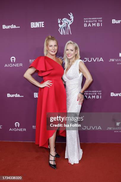 Giulia Siegel and Alessandra Geissel during the Juvia X Tribute To Bambi 2023 at JW Marriott Hotel Berlin on October 19, 2023 in Berlin, Germany.