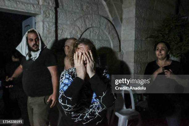 Woman cries at the Greek Orthodox Church after an Israeli attack in Gaza City, Gaza on October 20, 2023. At least two women have been killed and many...