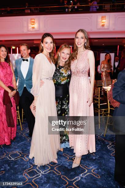 Dagmar Koegel, Trixie Melles and Alana Siegel during the Juvia X Tribute To Bambi 2023 at JW Marriott Hotel Berlin on October 19, 2023 in Berlin,...