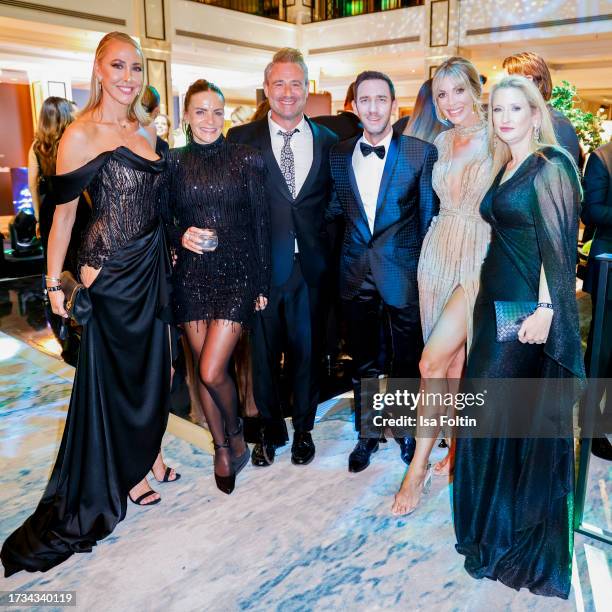 Sylvia Walker, Julia Roentgen, Sasha, Marcel Remus, Annika Gassner and guest during the Juvia X Tribute To Bambi 2023 at JW Marriott Hotel Berlin on...