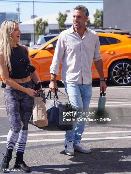 Emma Slater and Mauricio Umansky are seen on October 19, 2023 in Los Angeles, California.