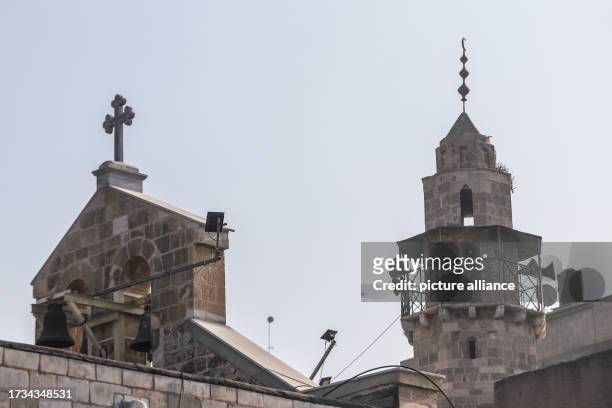 October 2023, Palestinian Territories, Gaza City: A view of the Greek Orthodox Church in Gaza. One of the buildings belonging to the Greek Orthodox...