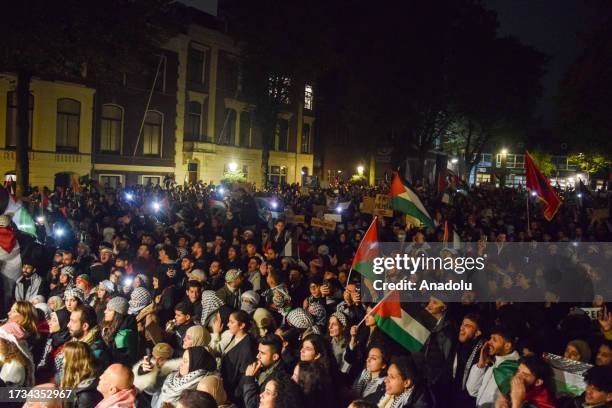 Thousands of people participate in a march under the theme 'Together for Gaza', starting from Dam Square towards Jaarbeurs Square to show support for...