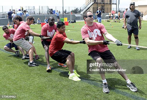 The Lyft Team competes at the Founder Institute's Silicon Valley Sports League on July 13, 2013 in San Francisco, California.