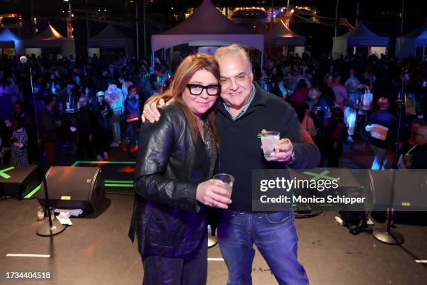 Rachael Ray and Lee Schrager attend the Food Network New York City Wine & Food Festival presented by Capital One - Blue Moon Burger Bash presented by...